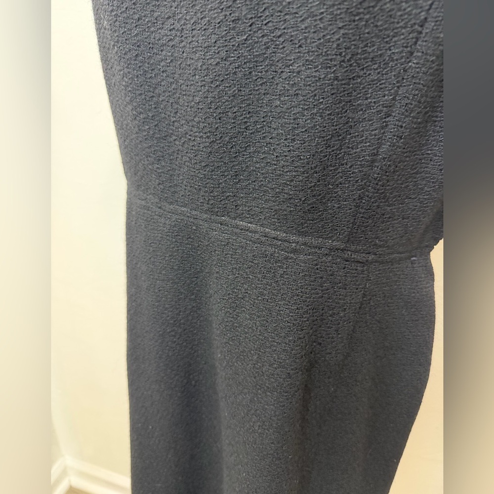 Insane Vintage Black Wool Beaded Sheath Dress Mid-Century Handmade Con Matic Zip - Picture 7 of 17